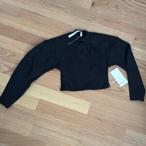 lululemon athletica Black Cropped Long Sleeve Top